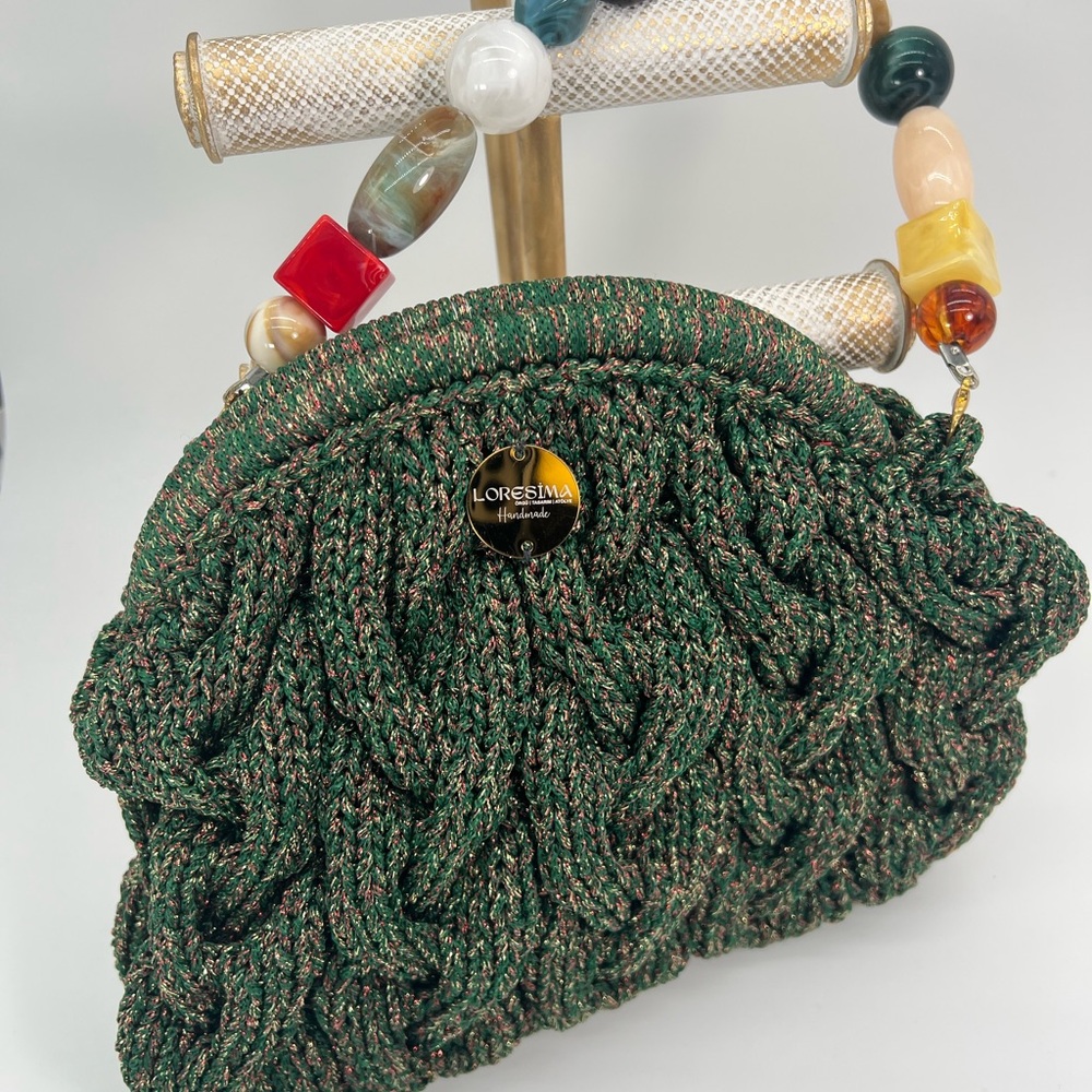 Loresima Green Handwoven Clutch